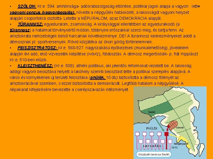  • SZÓLON: SZÓLON Kr. e. 594. arkhónsága- adósrabszolgaság eltörlése, politikai jogok alapja a