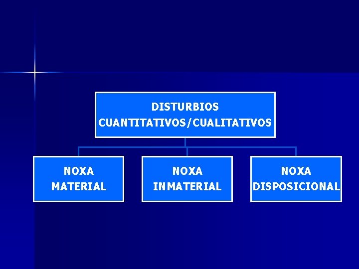DISTURBIOS CUANTITATIVOS/CUALITATIVOS NOXA MATERIAL NOXA INMATERIAL NOXA DISPOSICIONAL 