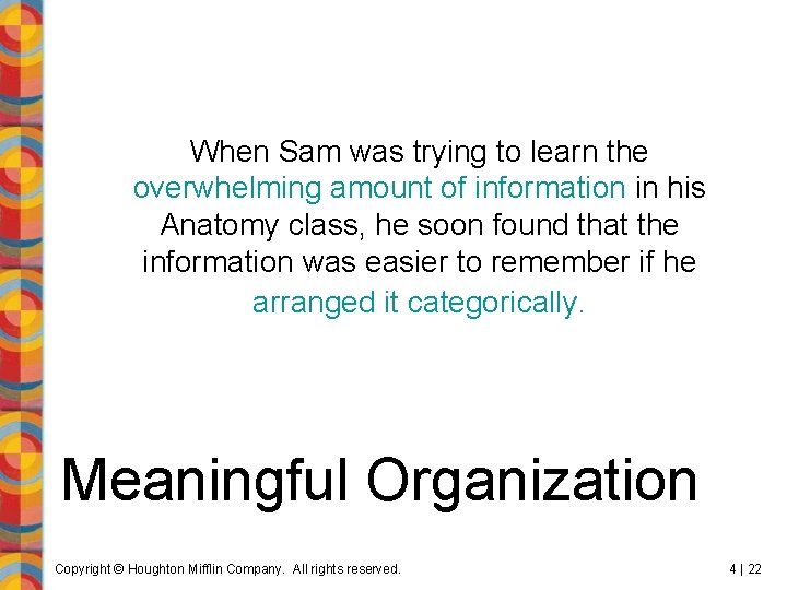 When Sam was trying to learn the overwhelming amount of information in his Anatomy