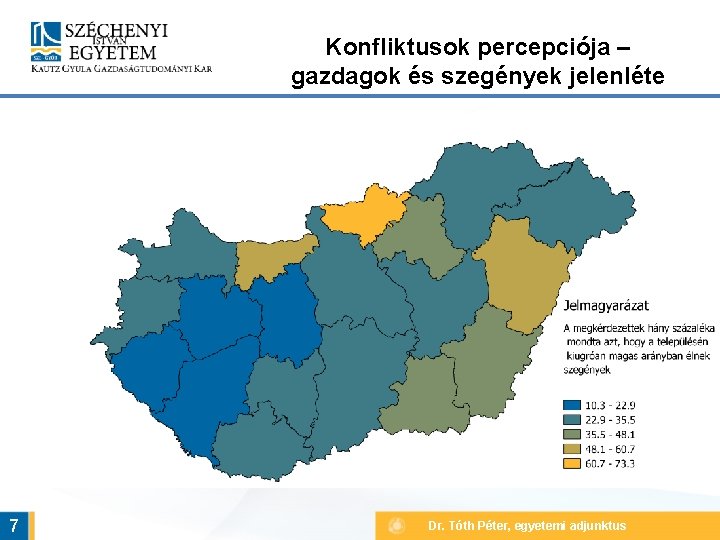 Konfliktusok percepciója – gazdagok és szegények jelenléte 7 Dr. Tóth Péter, egyetemi adjunktus 