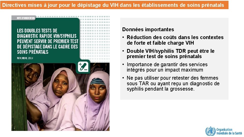 UPDATED Directives mises GUIDANCE à jour pour le dépistage du VIH dans les établissements