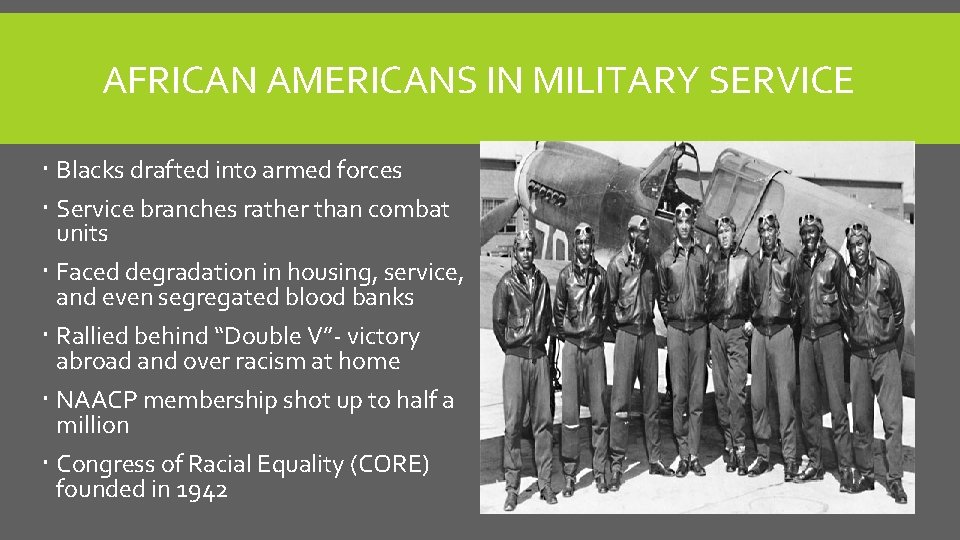 AFRICAN AMERICANS IN MILITARY SERVICE Blacks drafted into armed forces Service branches rather than
