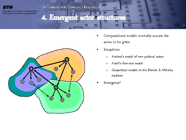4. Emergent actor structures • Computational models normally assume the actors to be given 4. Emergent actor structures • Computational models normally assume the actors to be given