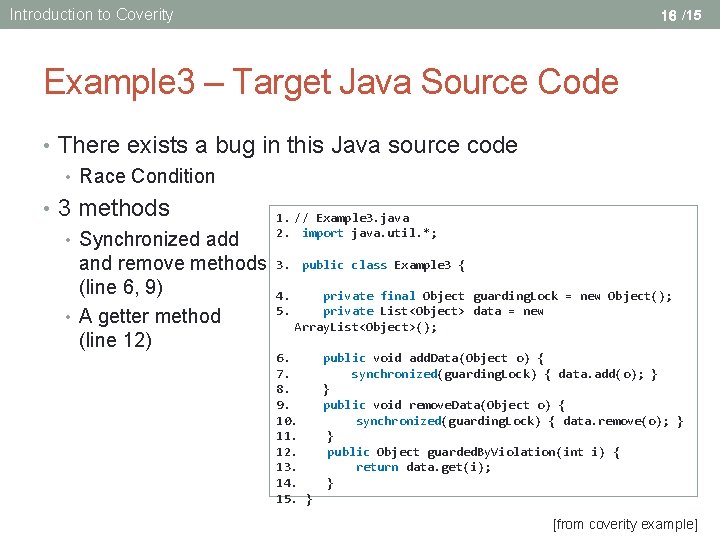 15 Introduction to Static Analyzer Introduction to Coverity