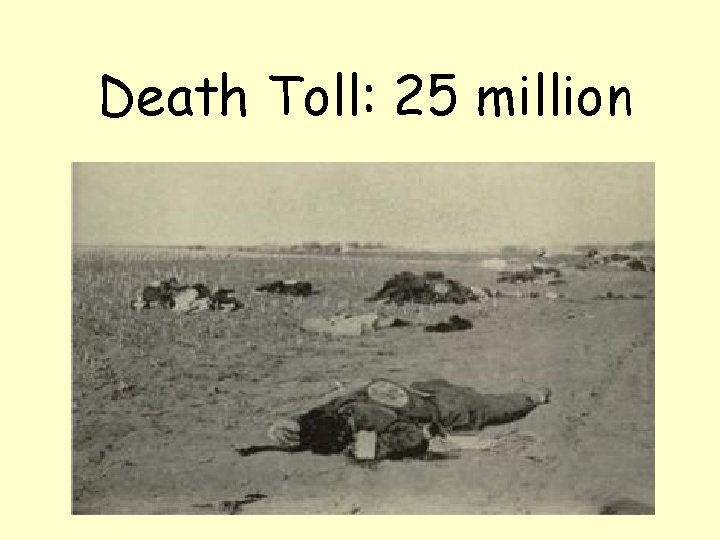 Death Toll: 25 million 