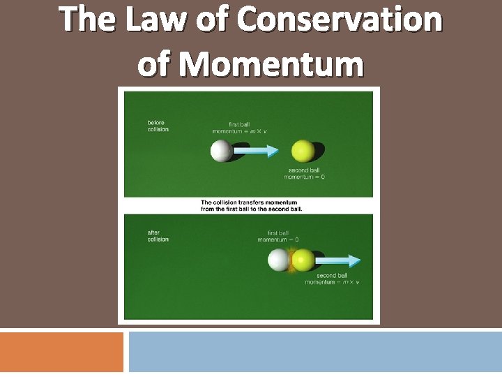 The Law of Conservation of Momentum 