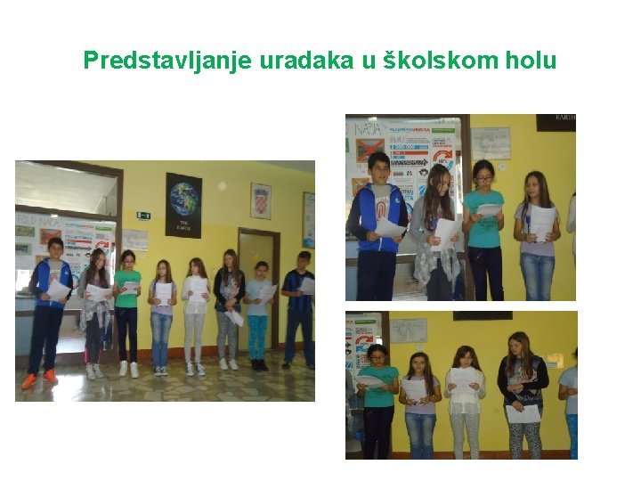 Predstavljanje uradaka u školskom holu 