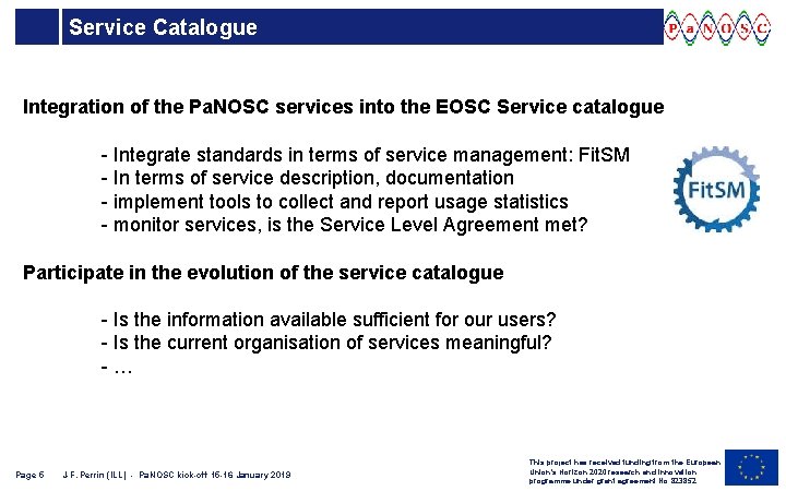 Service Catalogue Integration of the Pa. NOSC services into the EOSC Service catalogue -