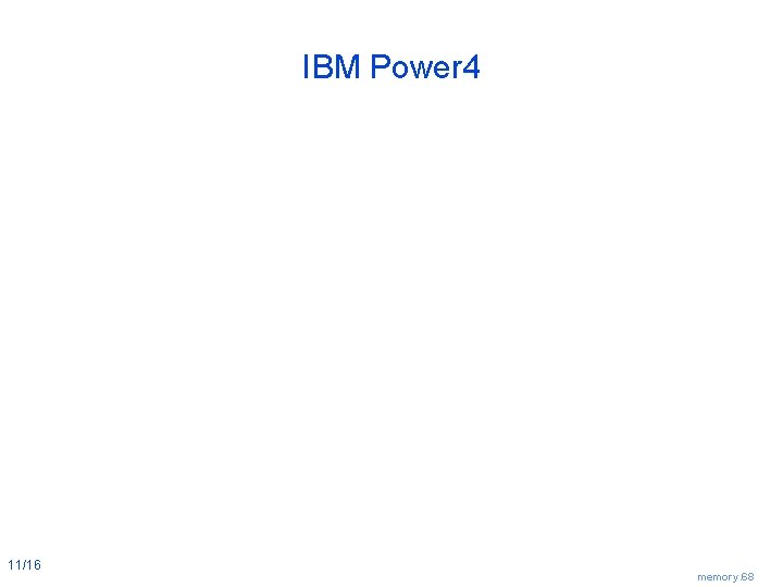 IBM Power 4 11/16 memory. 68 