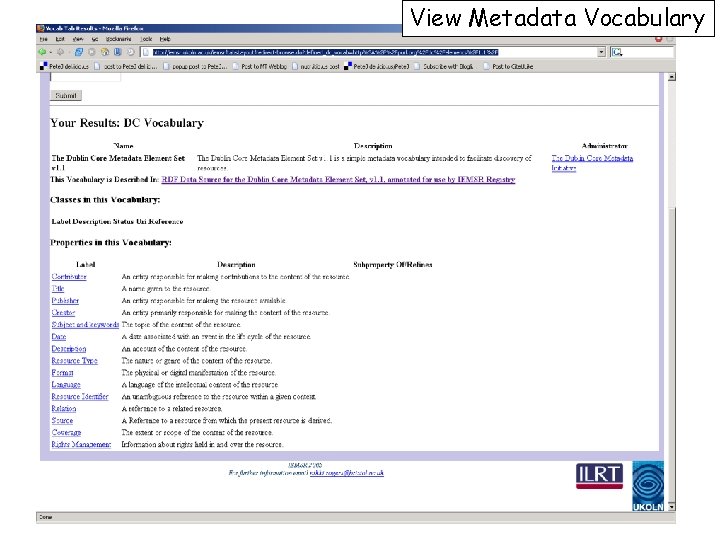 View Metadata Vocabulary 