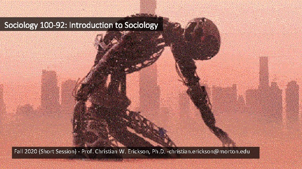 Sociology 100 -92: Introduction to Sociology Fall 2020 (Short Session) - Prof. Christian W.