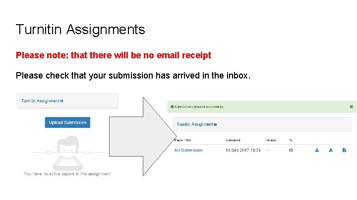 Turnitin Assignments Please note: that there will be no email receipt Please check that