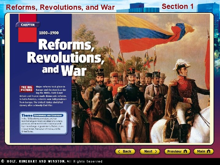 Reforms, Revolutions, and War Section 1 