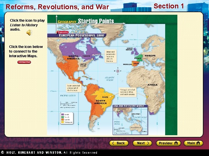 Reforms, Revolutions, and War Click the icon to play Listen to History audio. Click