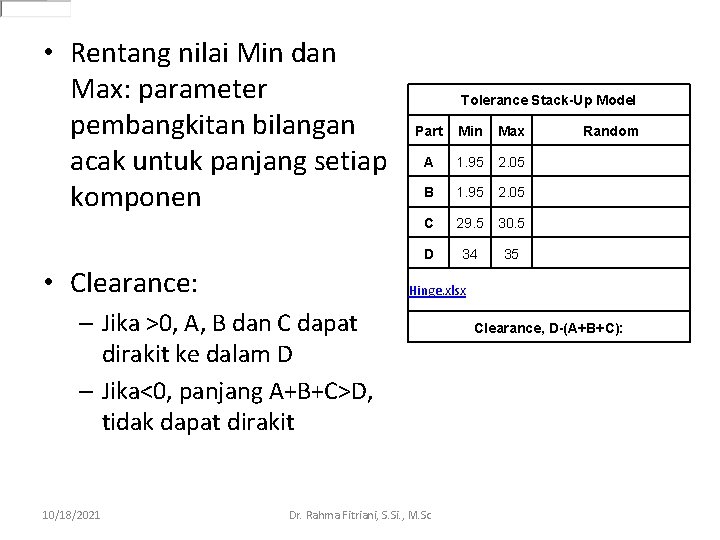  • Rentang nilai Min dan Max: parameter pembangkitan bilangan acak untuk panjang setiap