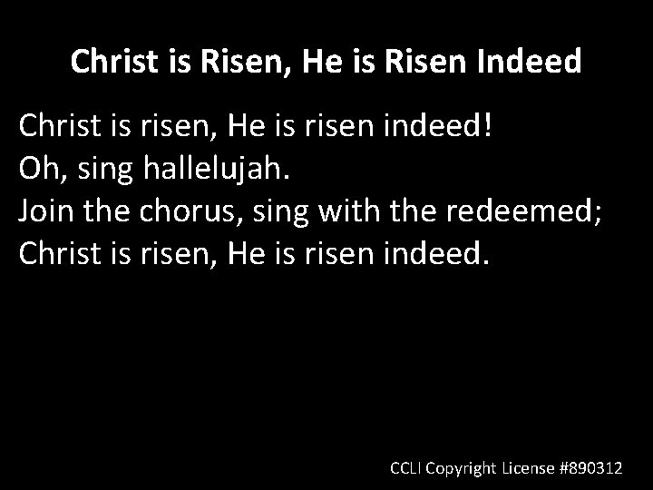 Christ is Risen, He is Risen Indeed Christ is risen, He is risen indeed!