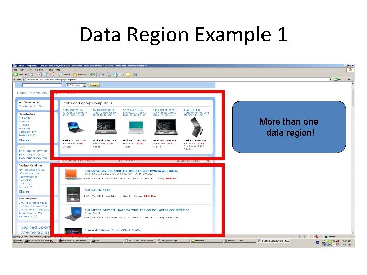 Data Region Example 1 More than one data region! 