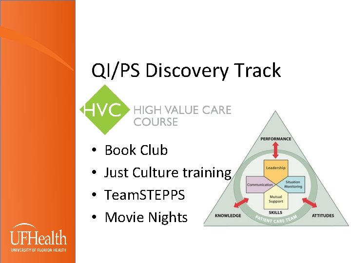 QI/PS Discovery Track • • Book Club Just Culture training Team. STEPPS Movie Nights