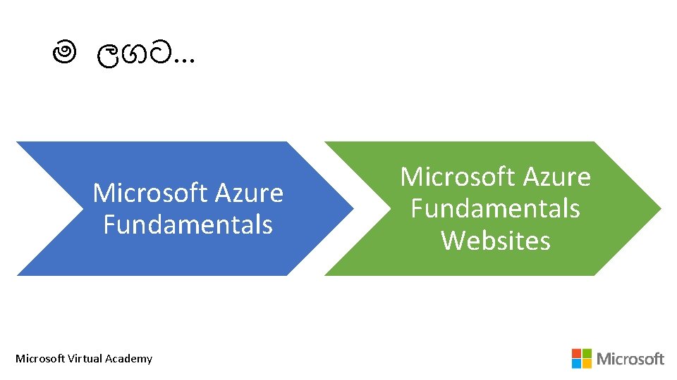 ම ලගට… Microsoft Azure Fundamentals Microsoft Virtual Academy Microsoft Azure Fundamentals Websites 