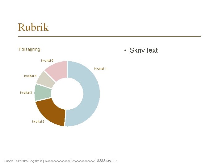 Rubrik • Skriv text Försäljning Kvartal 5 Kvartal 1 Kvartal 4 Kvartal 3 Kvartal