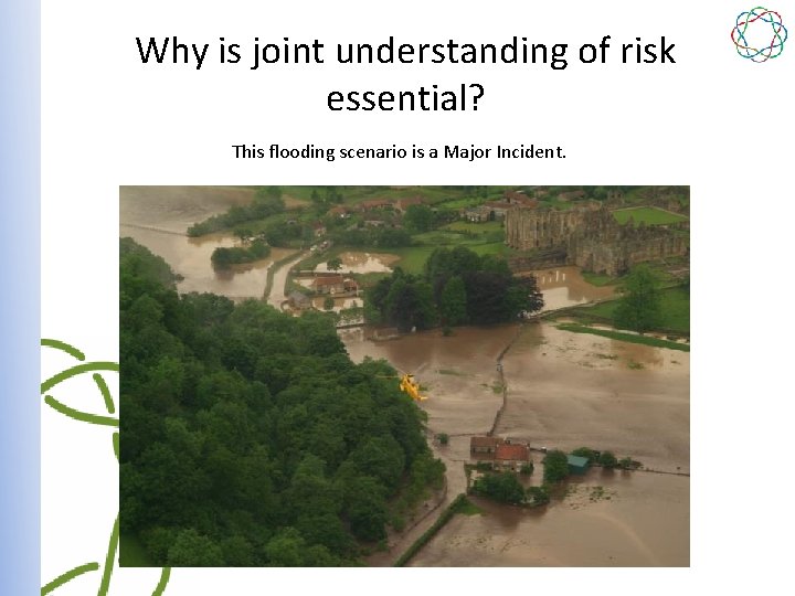 Why is joint understanding of risk essential? This flooding scenario is a Major Incident.