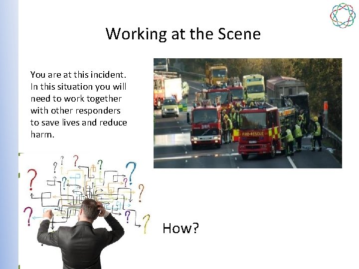 Working at the Scene You are at this incident. In this situation you will