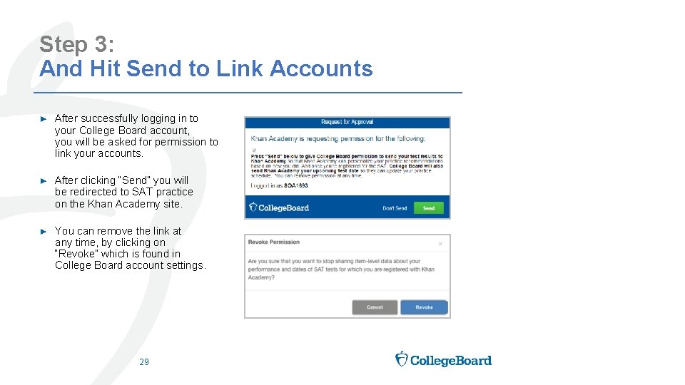 Step 3: And Hit Send to Link Accounts ► After successfully logging in to