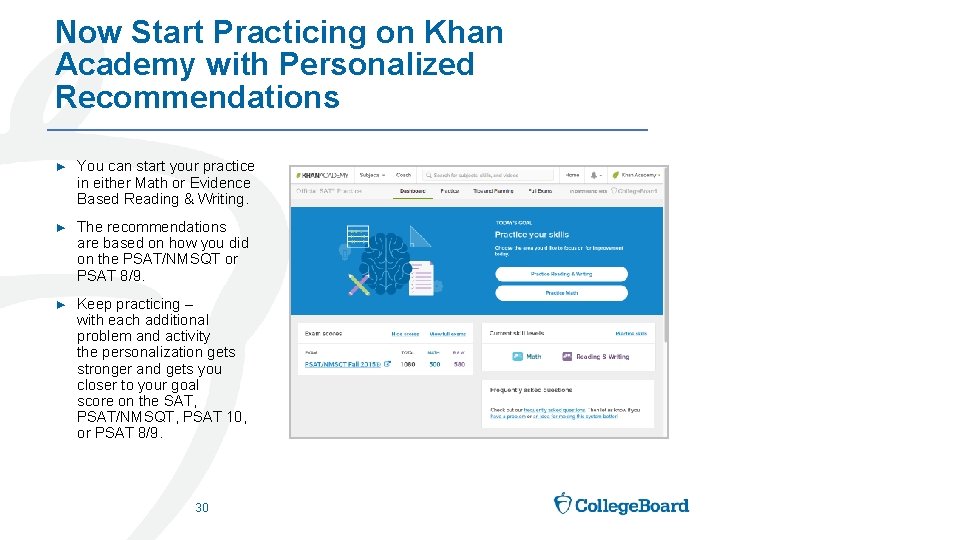 Now Start Practicing on Khan Academy with Personalized Recommendations ► You can start your