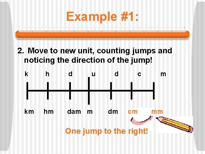 Example #1: 2. Move to new unit, counting jumps and noticing the direction of