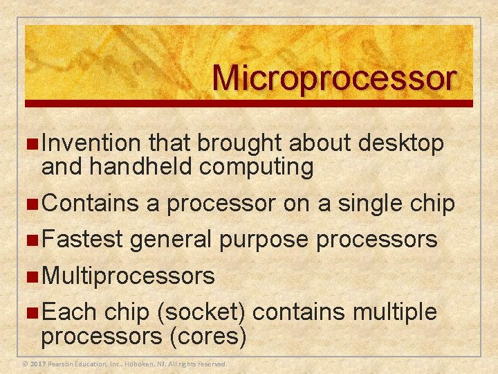 Microprocessor n Invention that brought about desktop and handheld computing n Contains a processor