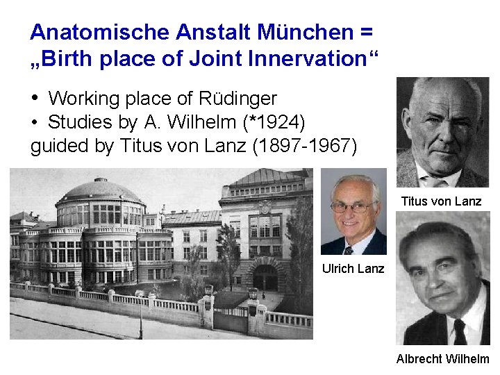 Anatomische Anstalt München = „Birth place of Joint Innervation“ • Working place of Rüdinger