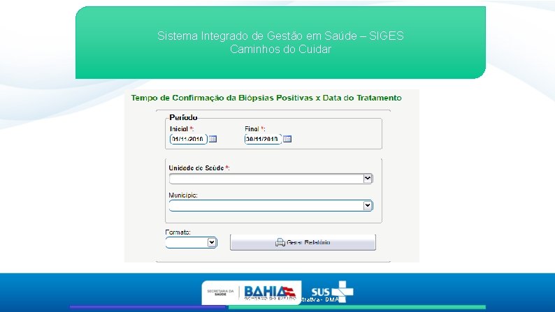 Sistema Integrado de Gestão em Saúde – SIGES Caminhos do Cuidar Diretoria de Modernização