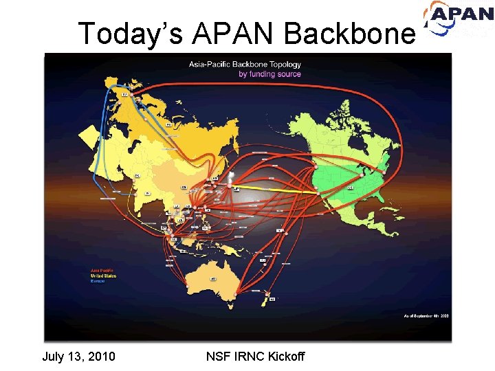 Today’s APAN Backbone July 13, 2010 NSF IRNC Kickoff 