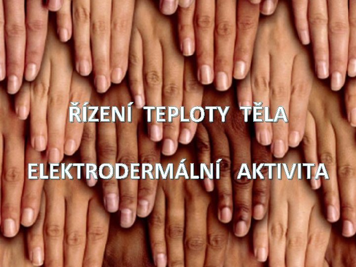 ŘÍZENÍ TEPLOTY TĚLA ELEKTRODERMÁLNÍ AKTIVITA 