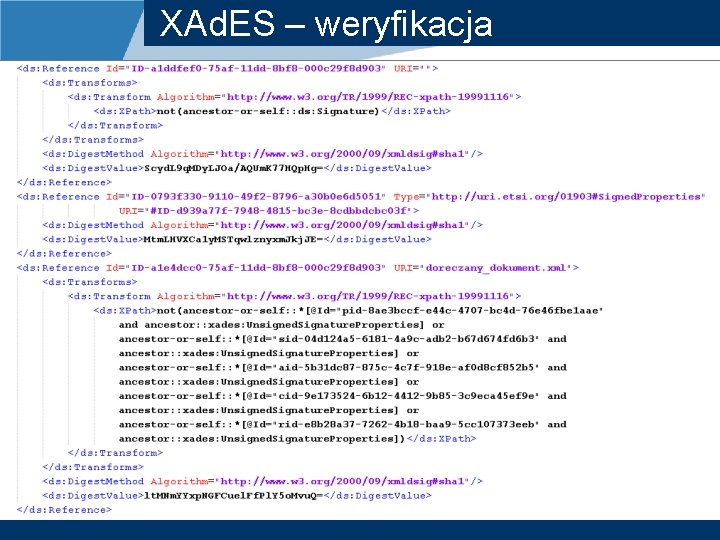 XAd. ES – weryfikacja 