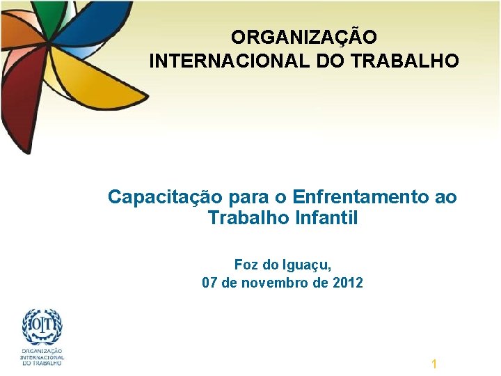 ORGANIZAÇÃO INTERNACIONAL DO TRABALHO Capacitação para o Enfrentamento ao Trabalho Infantil Foz do Iguaçu,