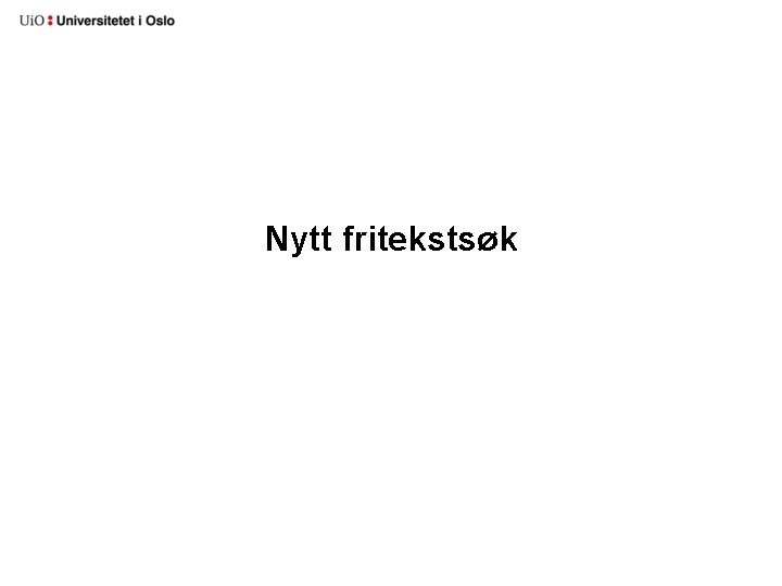 Nytt fritekstsøk 