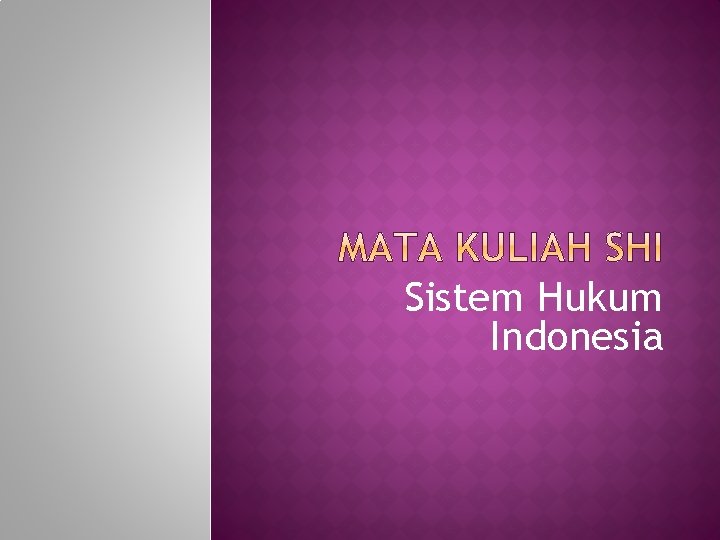 Sistem Hukum Indonesia 
