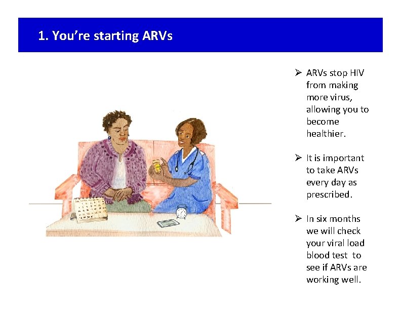 1. You’re starting ARVs Ø ARVs stop HIV from making more virus, allowing you