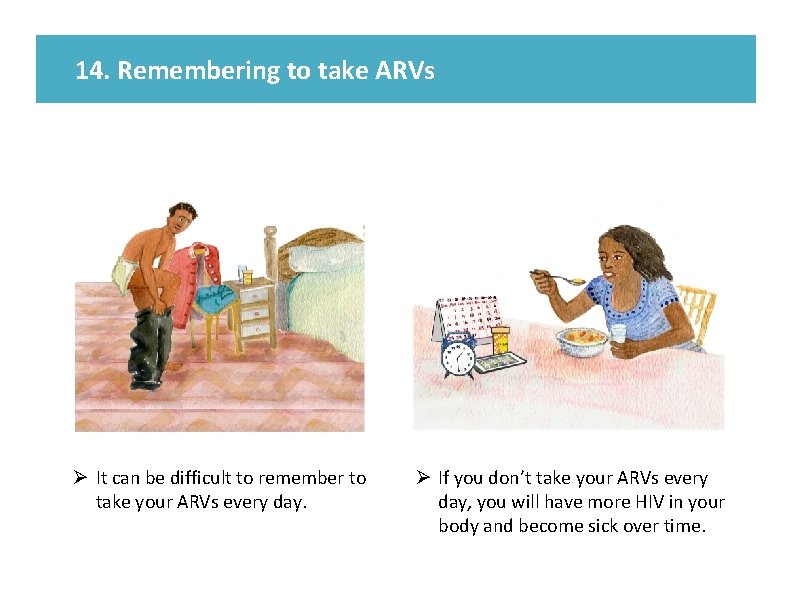 14. Remembering to take ARVs Ø It can be difficult to remember to take