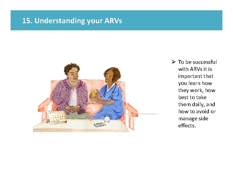 15. Understanding your ARVs Ø To be successful with ARVs it is important that