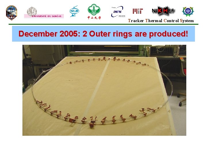 Tracker Thermal Control System December 2005: 2 Outer rings are produced! 