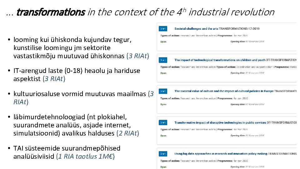 . . . transformations in the context of the 4 th industrial revolution •