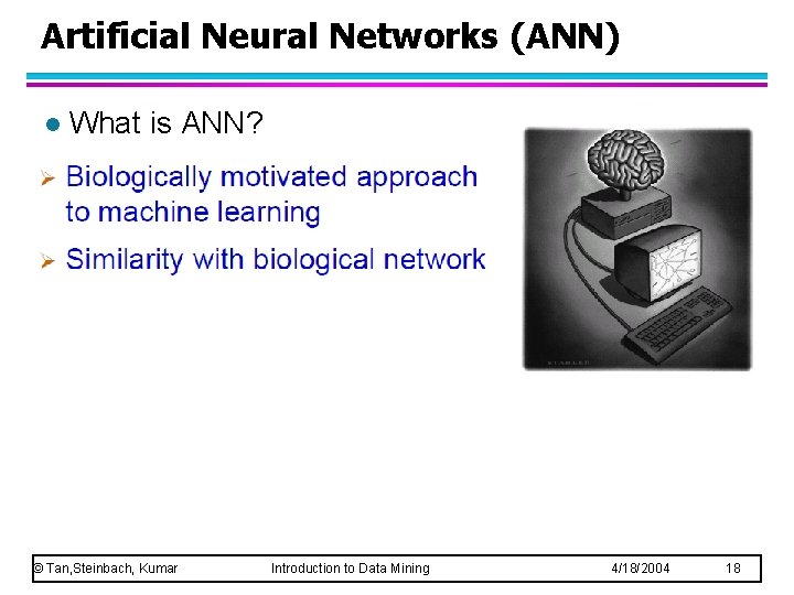 Artificial Neural Networks (ANN) l What is ANN? © Tan, Steinbach, Kumar Introduction to