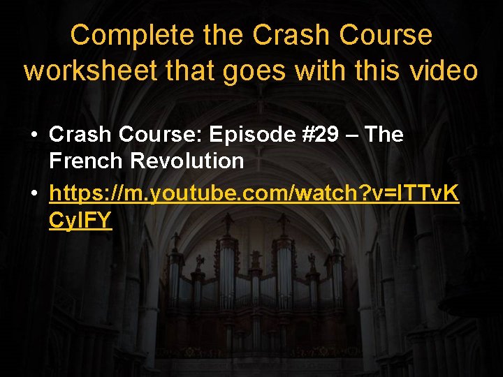 Complete the Crash Course worksheet that goes with this video • Crash Course: Episode