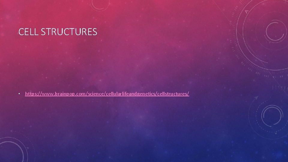 CELL STRUCTURES • https: //www. brainpop. com/science/cellularlifeandgenetics/cellstructures/ CELL STRUCTURES • https: //www. brainpop. com/science/cellularlifeandgenetics/cellstructures/