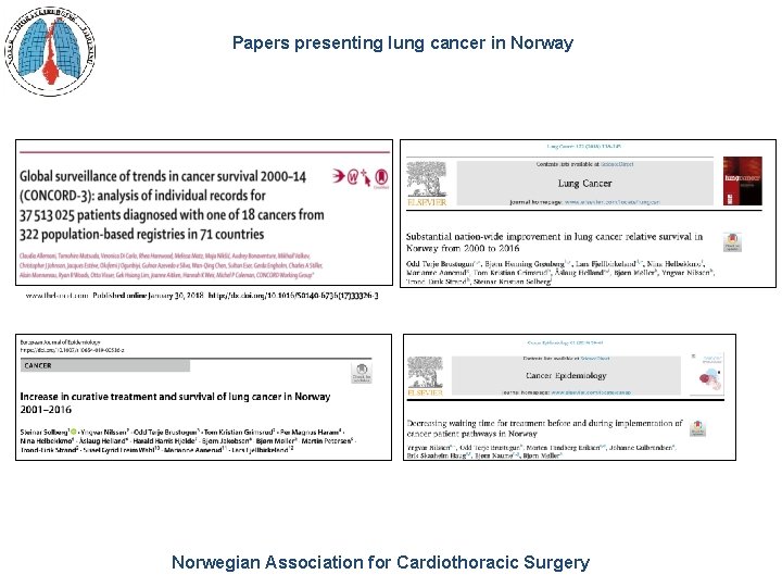 Papers presenting lung cancer in Norway Norwegian Association for Cardiothoracic Surgery 