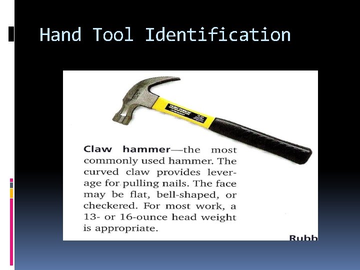 Hand Tool Identification 