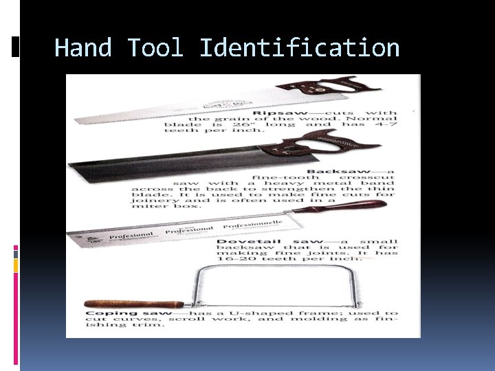 Hand Tool Identification 