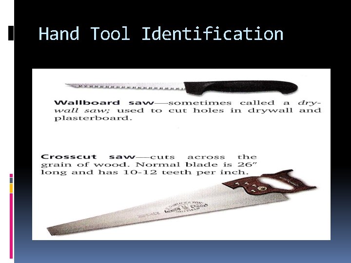 Hand Tool Identification 